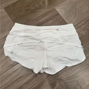 lululemon white speed up shorts